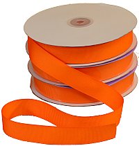 7/8" Orange Grosgrain Fabric Ribbon (1-50yd Roll)