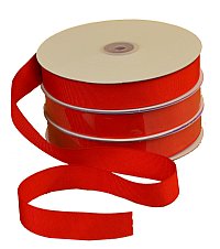 7/8" Red Grosgrain Fabric Ribbon (1-50yd Roll)