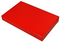 1 LB 9-3/8 x 6 x 1-1/8 Gloss Red 2-Piece Candy Boxes 