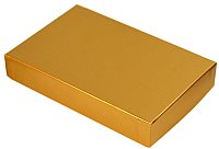 1/2 LB 7 x 4-3/8 x 1-1/8 Gold 2-Piece Candy Boxes 