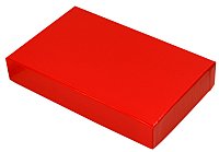 1/2 LB 7 x 4-3/8 x 1-1/8 Gloss Red 2-Piece Candy Boxes 