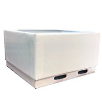 5 x 5 x 3 (OD) WHITE Freezer Box w/81-Place Divider w/Drain Slots