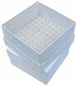 5 x 5 x 3 (OD) WHITE Freezer Box w/81-Place Divider