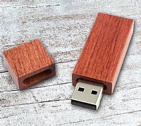 4GB Dark Maple Square Wood USB Drive