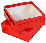 5 x 5 x 2 (OD) RED Freezer Box w/Drain Slots