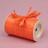 1/4" Matte Tropical Orange Raffia Ribbon (1-100yd Roll)