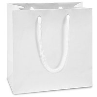 WHITE 6.5 x 3.5 x 6.5  Retail Tote Bag
