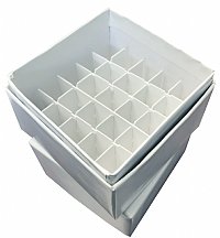 3 x 3 (OD)  WHITE Mini Freezer Box w/25-Place Divider