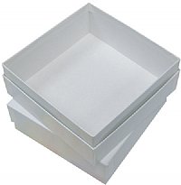 5 x 5 x 2 (OD)  WHITE Freezer Box (Empty)