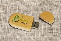 4GB Light Oval Wood USB Drive