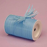 1/4" Matte Light Blue Raffia Ribbon (1-100yd Roll)