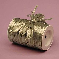 1/4" Metallic Gold Raffia Ribbon (1-100yd Roll)